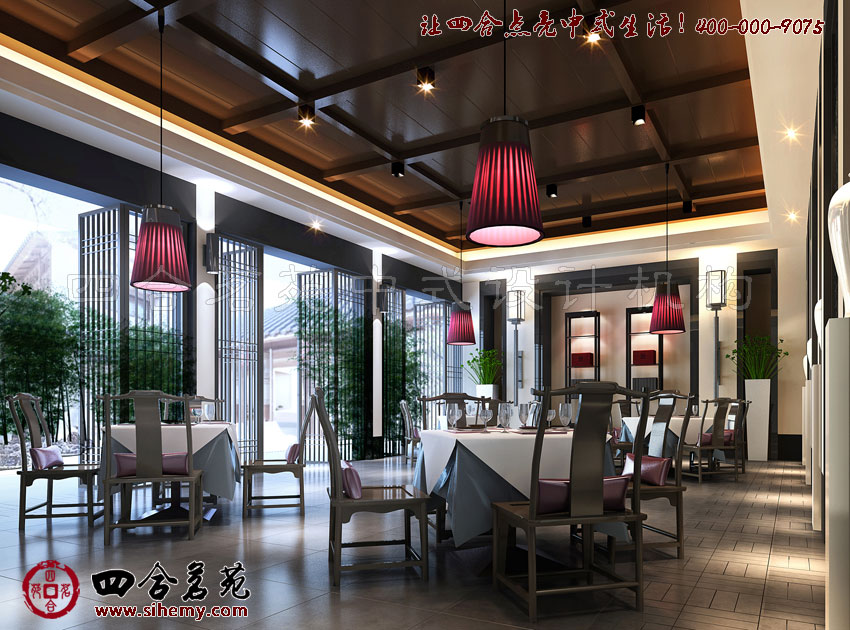 精致空間充滿高雅格調(diào) 新中式餐飲店裝修設(shè)計欣賞