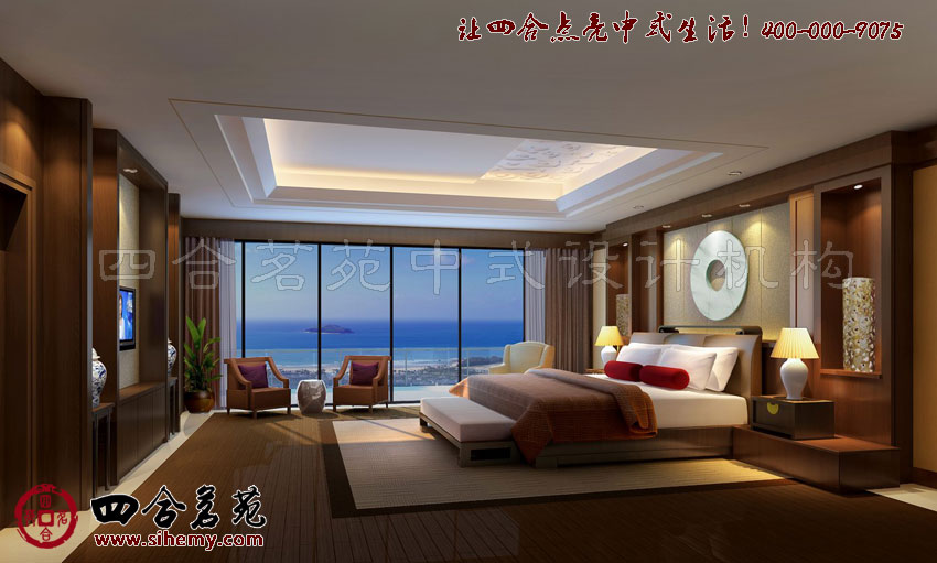 海景房中中式元素營造古典氛圍 新中式古典風(fēng)格酒店設(shè)計圖